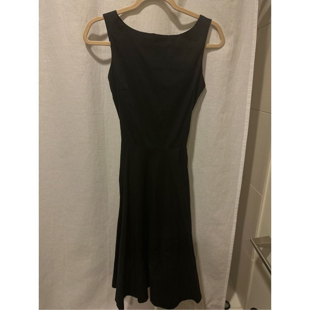 Black Pleated Dress - Mid Calf - Elegant - Great For Work!